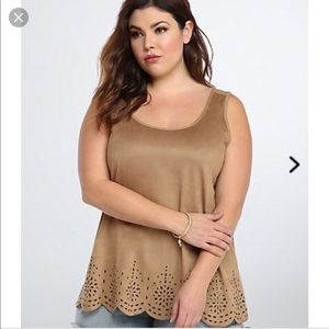 Tan suede tank top